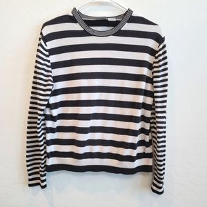 💕 Isaac Mizrahi Striped Pullover Sweater Women's Size Large